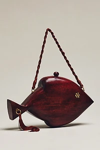 SIMONMILLER Carved Wooden Fish Clutch