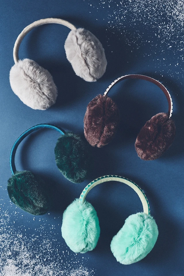 Violet & Brooks Embroidered Faux Fur Earmuffs | The Summit display picture 2
