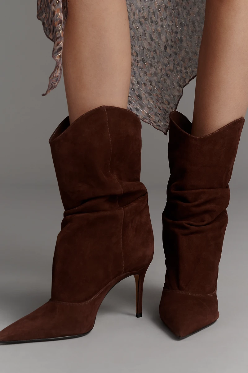Schutz Maryana Slouch Suede Heeled Boots