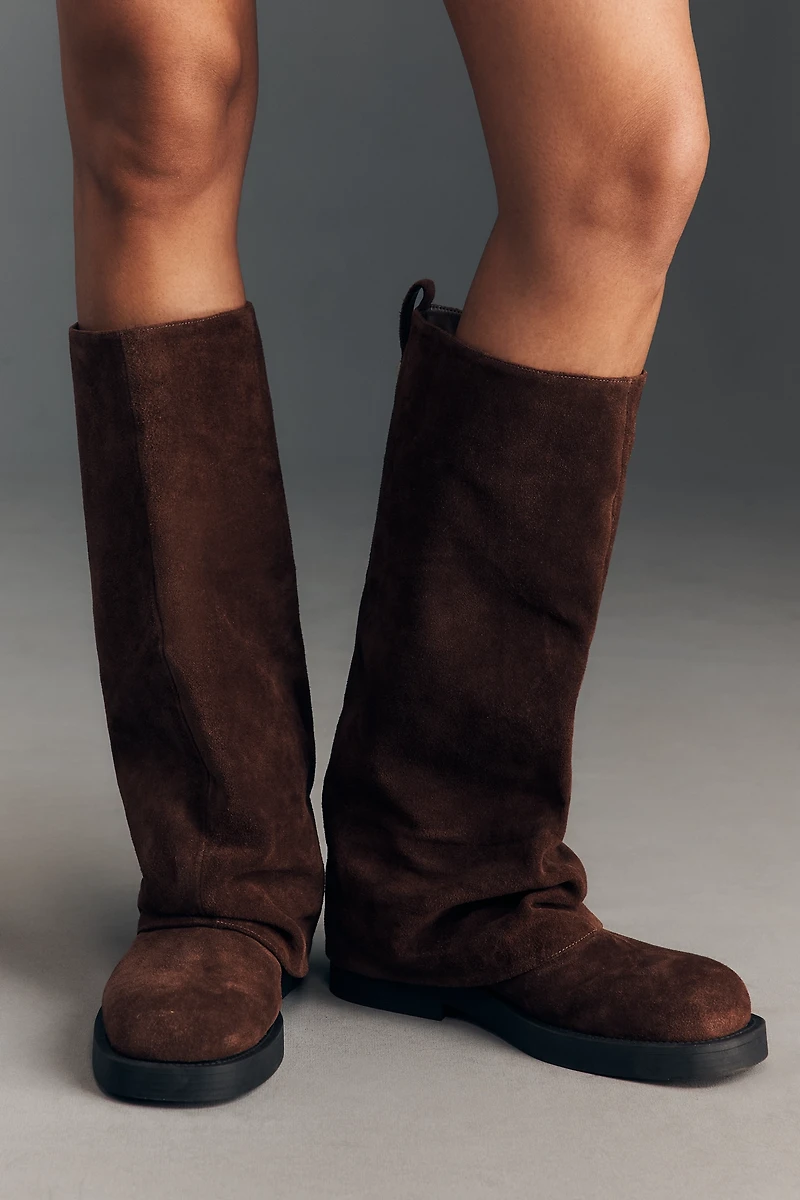 Schutz Keira Up Cloak Suede Slouchy Boots