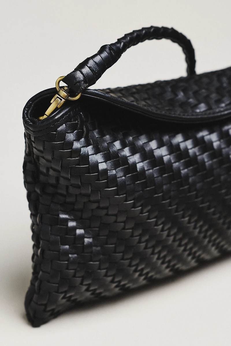 Bembien Roux Handwoven Leather Clutch