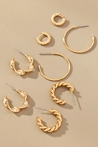 Threader Hoop Earrings, Set of 4