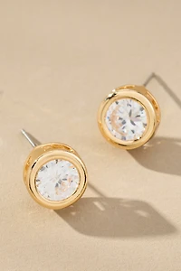 Bezel Crystal Stud Earrings