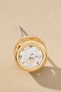 Bezel Crystal Stud Earrings