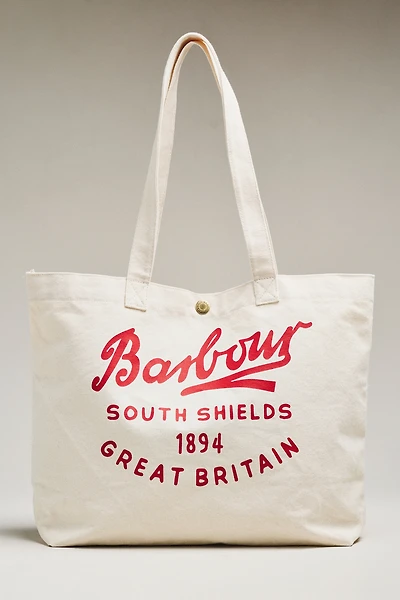Barbour Script Cotton Canvas Tote Bag