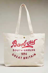 Barbour Script Cotton Canvas Tote Bag