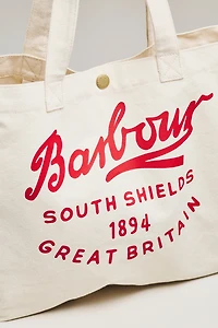Barbour Script Cotton Canvas Tote Bag