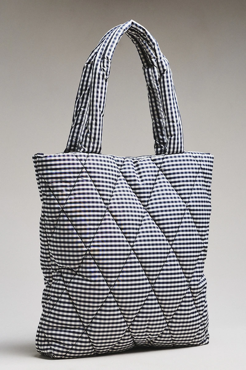 Barbour Riah Gingham Quilted Tote Bag