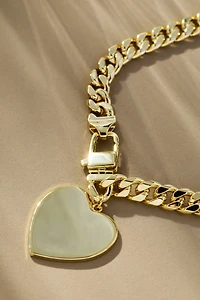 Melinda Maria Julian XL Heart Cuban Chain Necklace