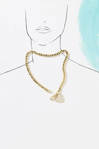 Melinda Maria Julian XL Heart Cuban Chain Necklace
