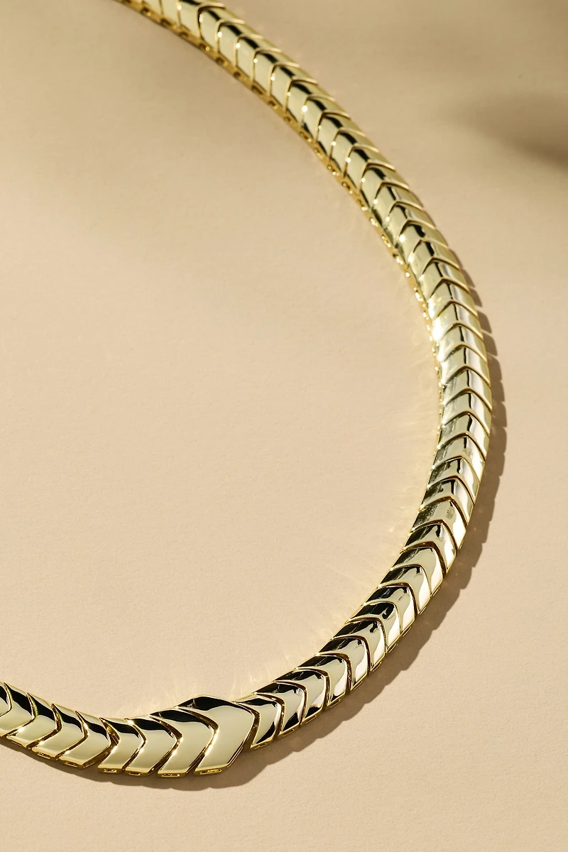 Melinda Maria Serpent Herringbone Collar Necklace