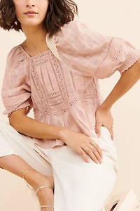 Forever That Girl Iris Eyelet Babydoll Blouse