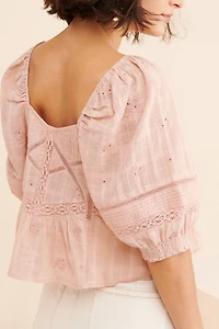 Forever That Girl Iris Eyelet Babydoll Blouse