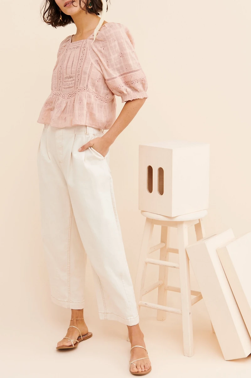 Forever That Girl Iris Eyelet Babydoll Blouse
