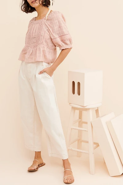 Forever That Girl Iris Eyelet Babydoll Blouse