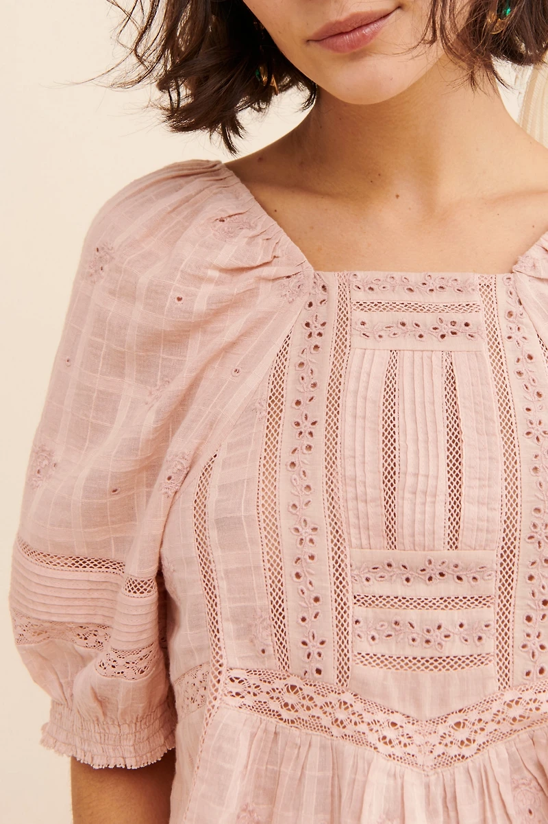 Forever That Girl Iris Eyelet Babydoll Blouse