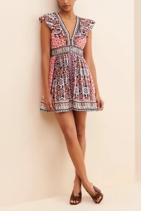 Flutter Printed Mini Dress