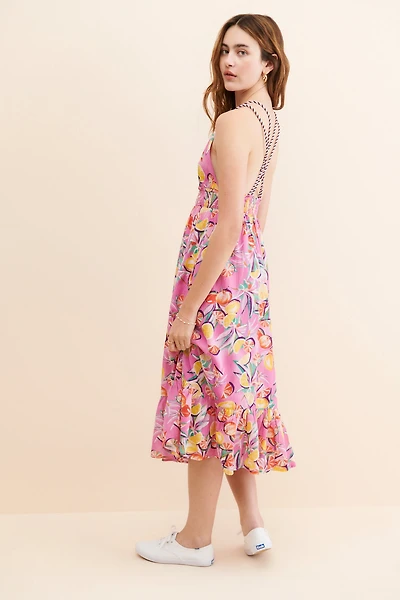 Scotch & Soda Strappy Fruit Midi Dress