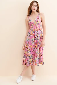 Scotch & Soda Strappy Fruit Midi Dress
