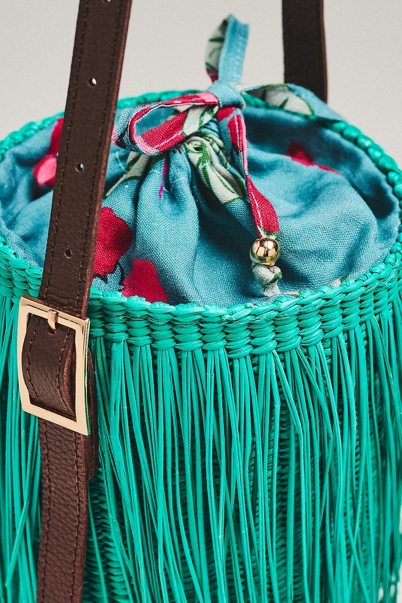 Sensi Studio Mini Frayed Crossbody Bucket Strap