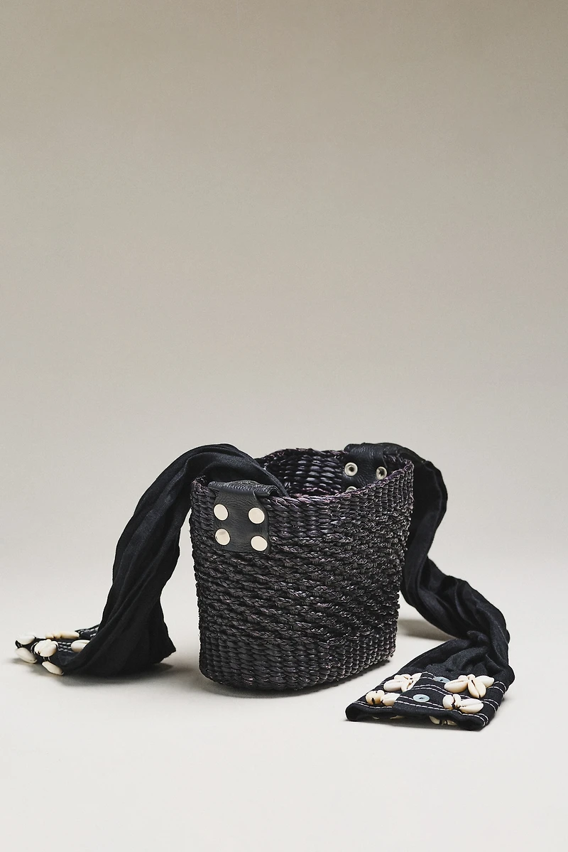 Sensi Studio Upcycled Sleeve Handle Bucket Bag