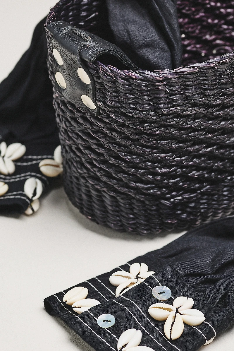 Sensi Studio Upcycled Sleeve Handle Bucket Bag