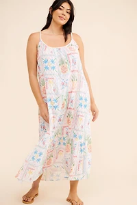 Never Fully Dressed Sleeveless Patchwork Maxi Dress