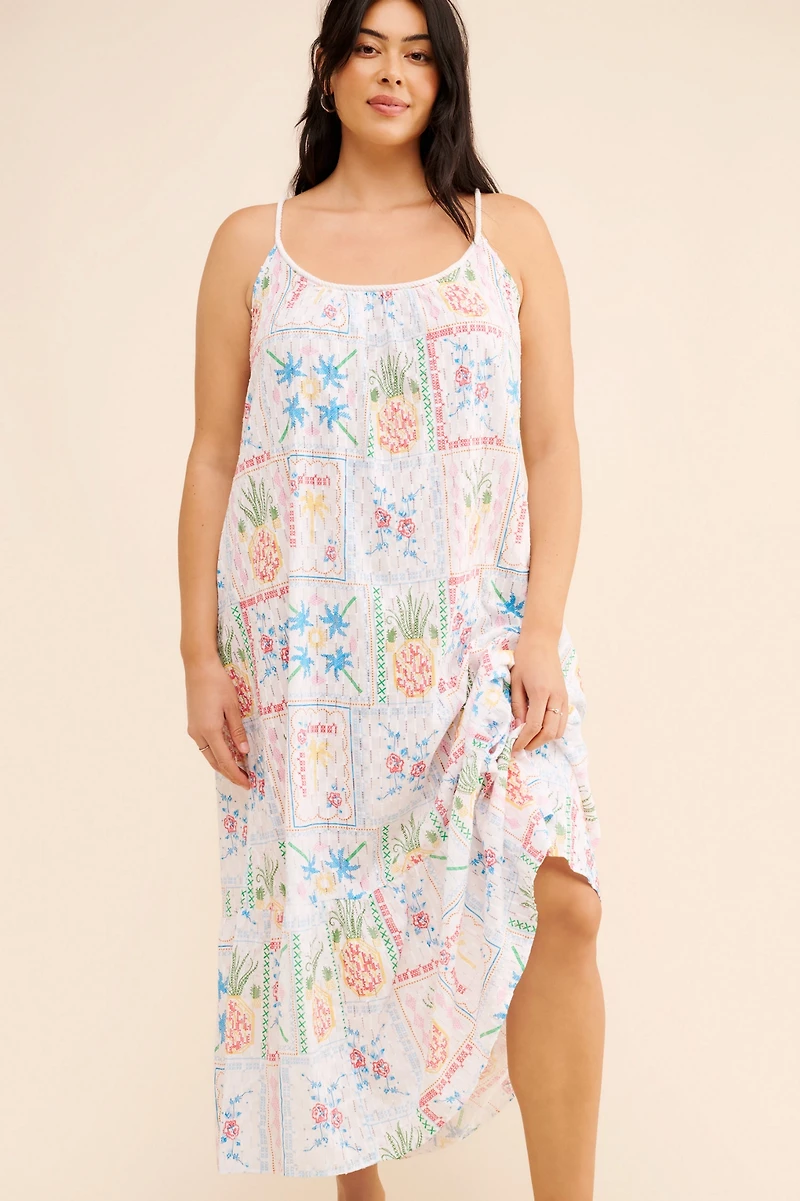 Never Fully Dressed Sleeveless Patchwork Maxi Dress