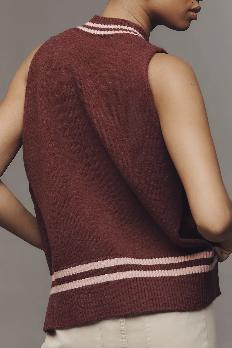 By Anthropologie Sporty V-Neck Sweater Vest