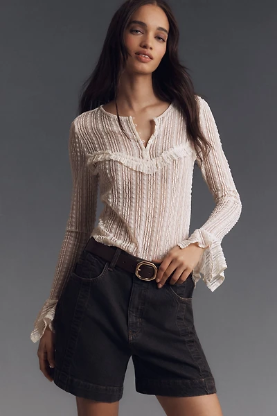 Pilcro Seamed Denim Shorts