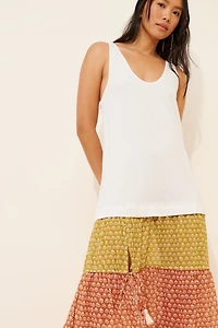 Celandine Sleeveless Scoop-Neck Tiered Maxi Dress