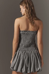 Strapless Smocked Mini Dress