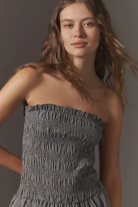 Strapless Smocked Mini Dress