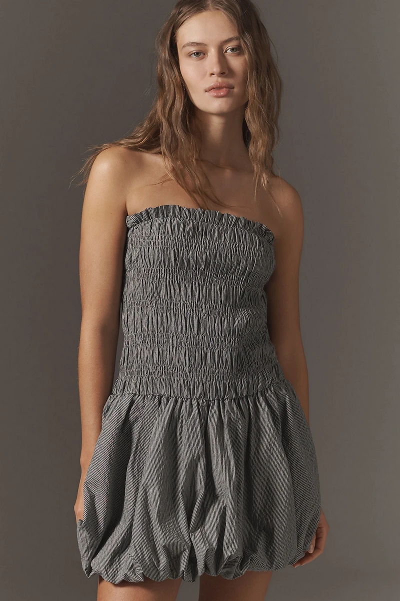 Strapless Smocked Mini Dress