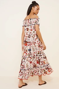 Payal Jain Off-The-Shoulder Midi Dress
