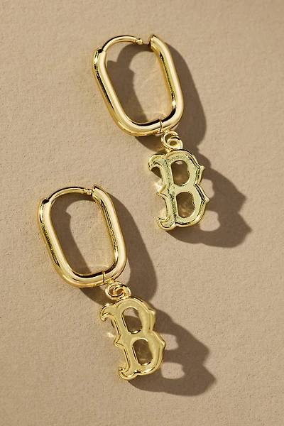 Luv Aj The MLB Logo Charm Hoop Earrings