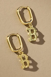 Luv Aj The MLB Logo Charm Hoop Earrings