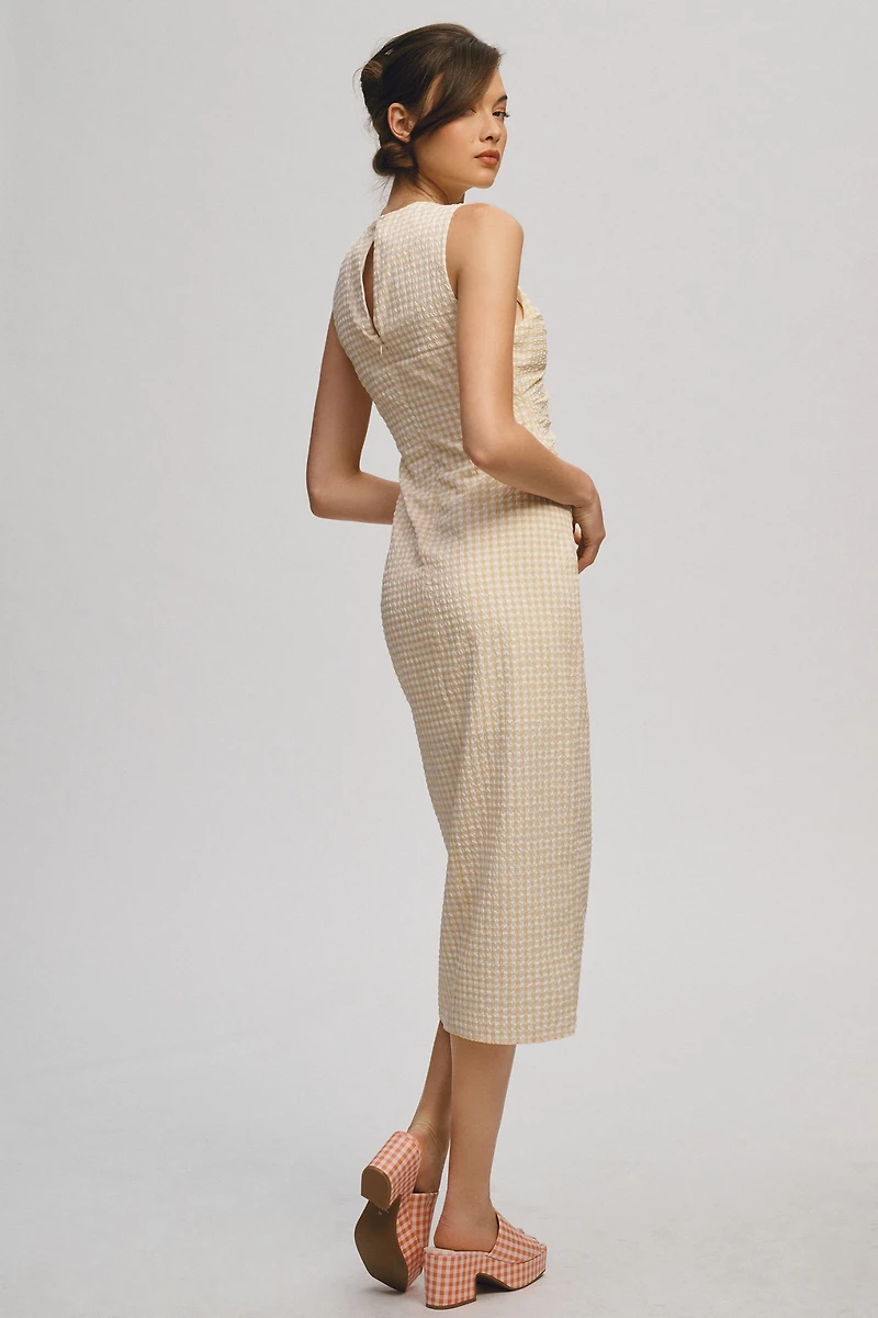 Maeve Ruched Gingham Dress