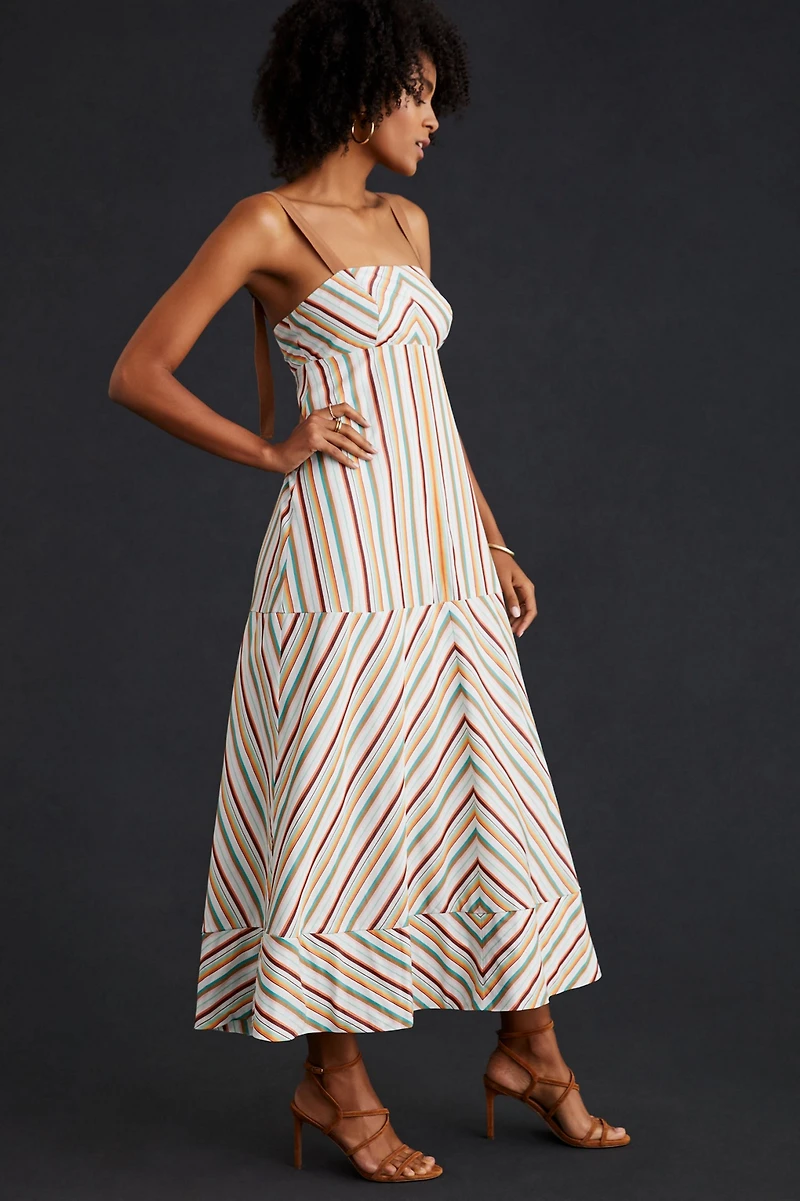 Maeve Square Neck Striped Maxi Dress