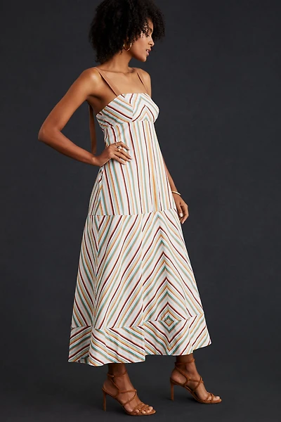 Maeve Square Neck Striped Maxi Dress