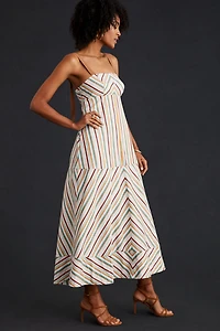 Maeve Square Neck Striped Maxi Dress
