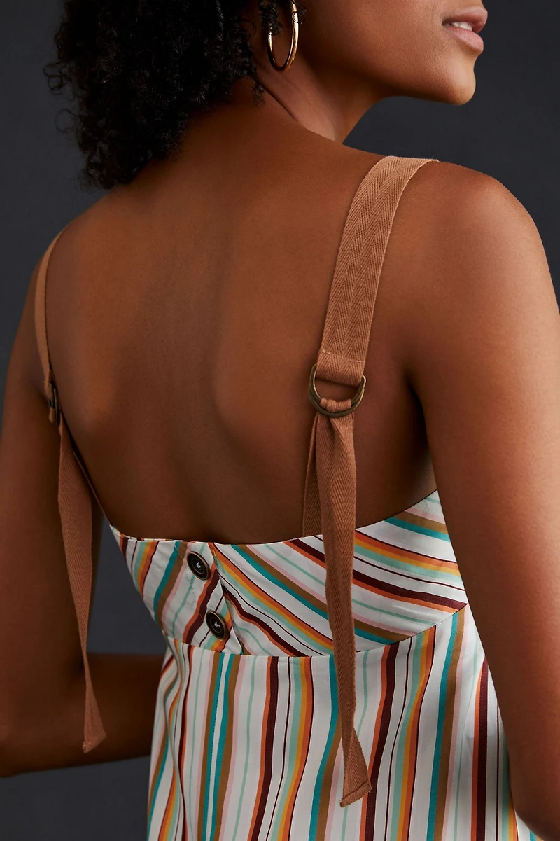 Maeve Square Neck Striped Maxi Dress