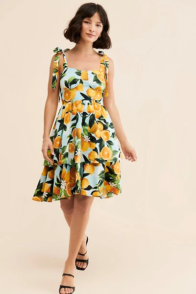 Rachel Parcell Tiered Lemon Mini Dress