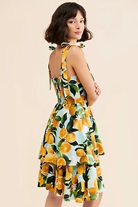 Rachel Parcell Tiered Lemon Mini Dress