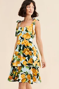 Rachel Parcell Tiered Lemon Mini Dress
