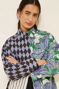 Dhruv Kapoor Mixed Print Buttondown Shirt