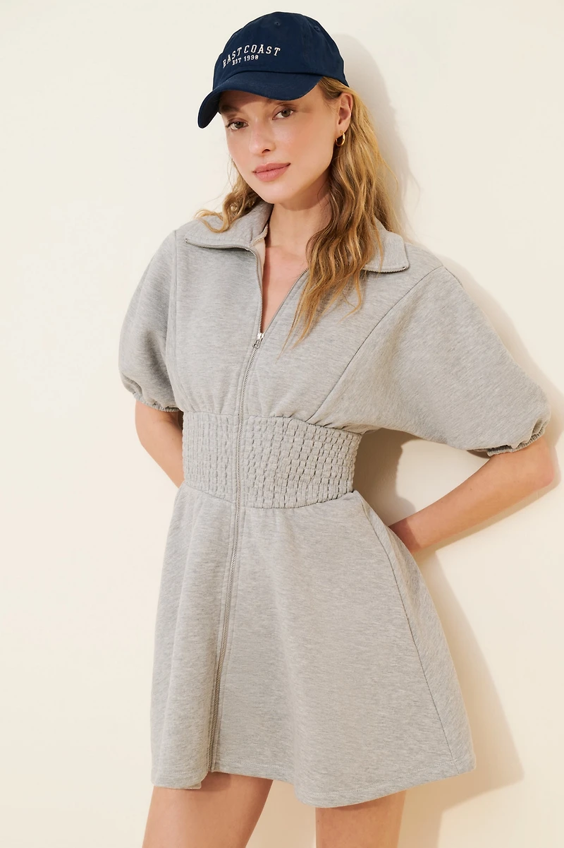 Daily Practice by Anthropologie Short Sleeve Smocked Waist Mini Dress