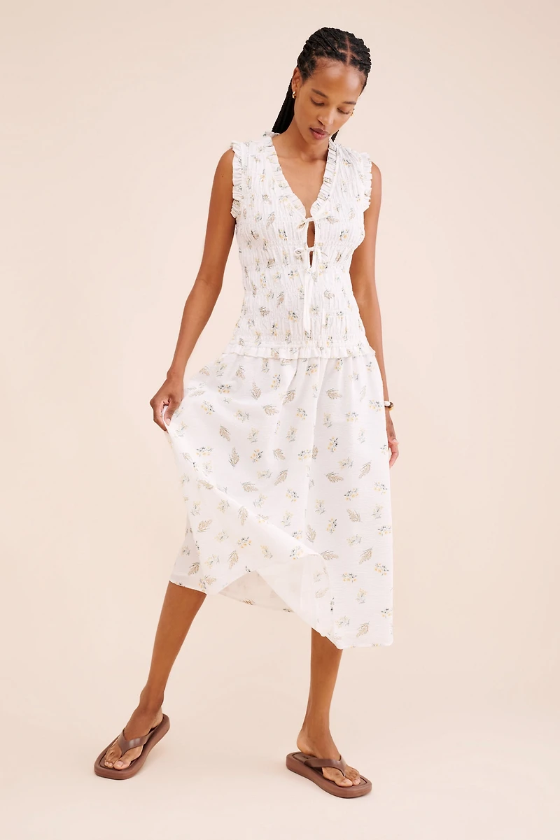 Rails Dion Floral Smocked Midi Dress