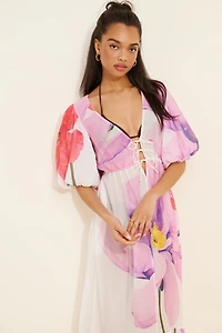 Aureta Floral Puff Sleeve Maxi Dress