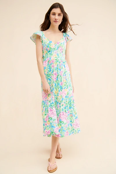 Lilly Pulitzer Bayleigh Flutter Sleeve Midi Dress